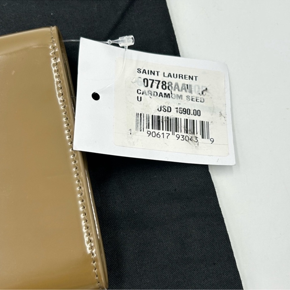Saint Laurent YSL tan leather clutch/chain wallet made in Italy - Picture 5 of 11